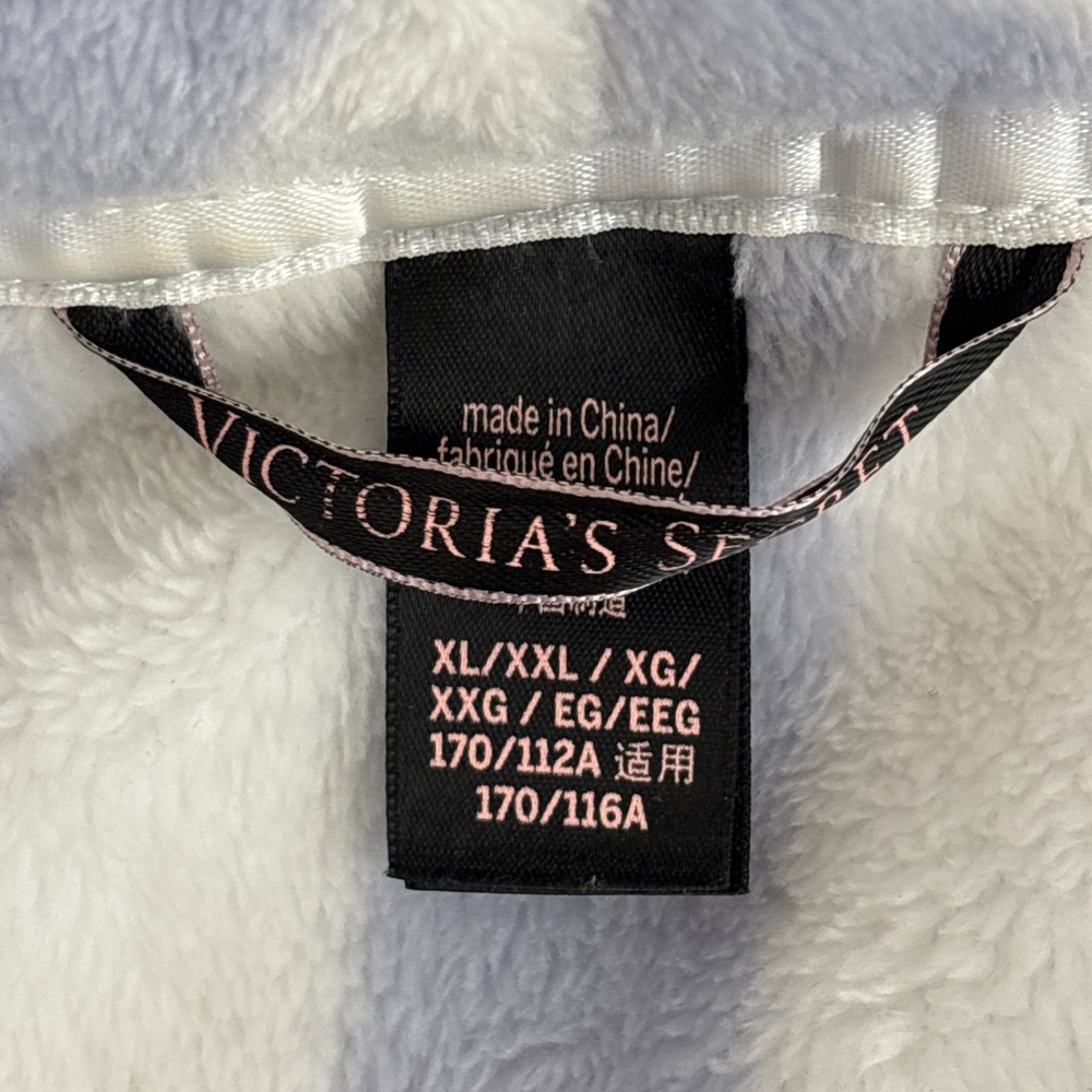 Victoria's‎ Secret Short Cozy Robe Purple Stripes XL/XXL - Picture 2 of 8